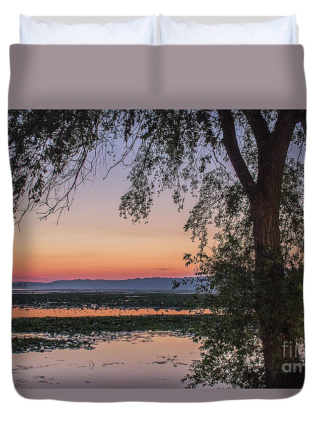 Sunrise Duvet Cover featuring the photograph Sunrise Haze by Doug Daniels