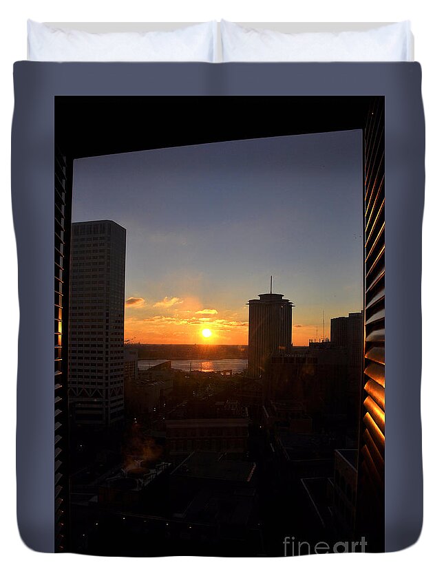 Sunrise Duvet Cover featuring the photograph Sunrise in New Orleans by Andrew Dinh
