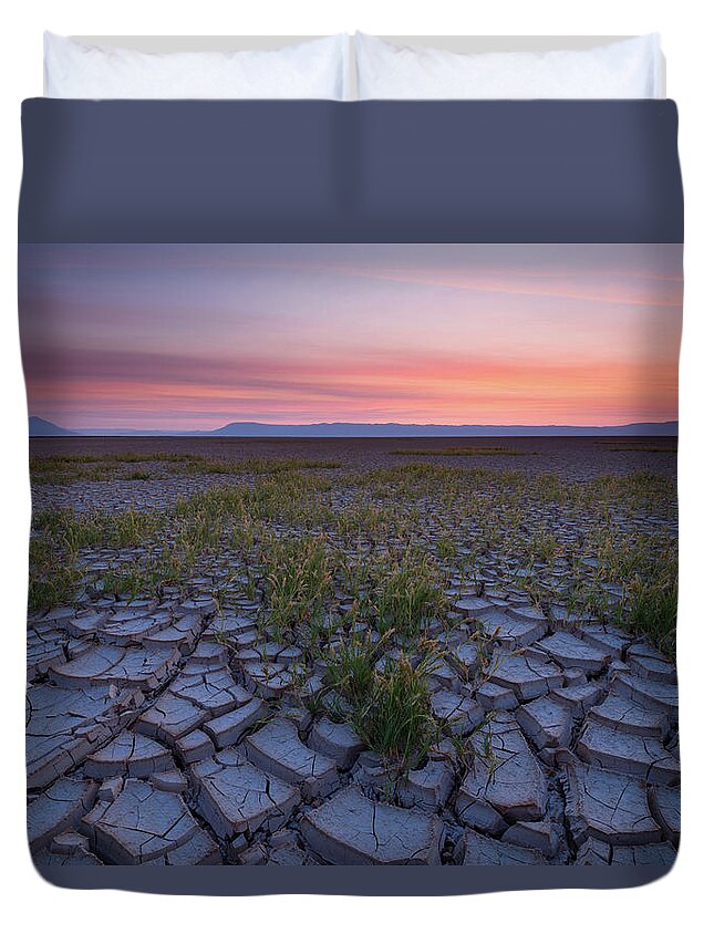 Landscape Duvet Cover featuring the photograph Sunrise on the Playa by Andrew Kumler