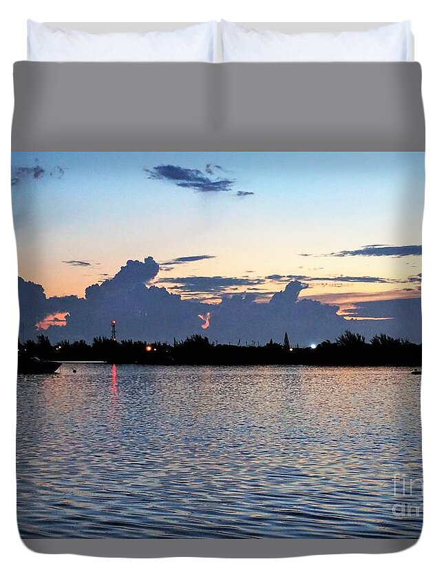 Sunrise Duvet Cover featuring the photograph Sunrise over Key West by Merle Grenz