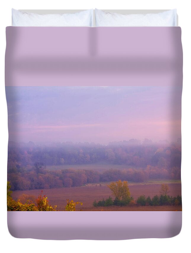 Fall Duvet Cover featuring the photograph Sunrise over mid valley 2 by David Heilman