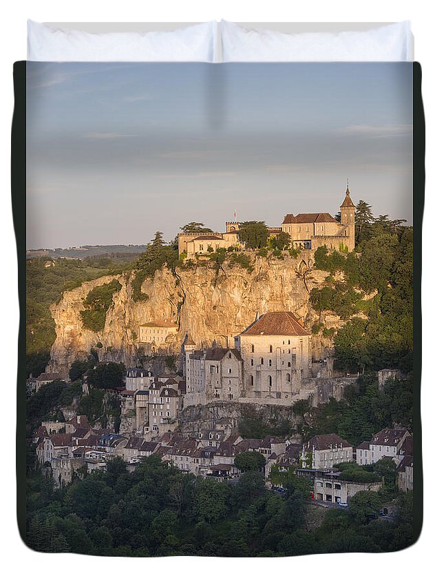 France Duvet Cover featuring the photograph Sunrise over Rocamadour by Brian Jannsen