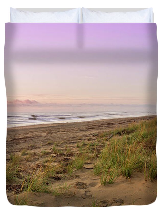 Atlantic Duvet Cover featuring the photograph Sunrise Over Sand Dunes by Paul Riedinger