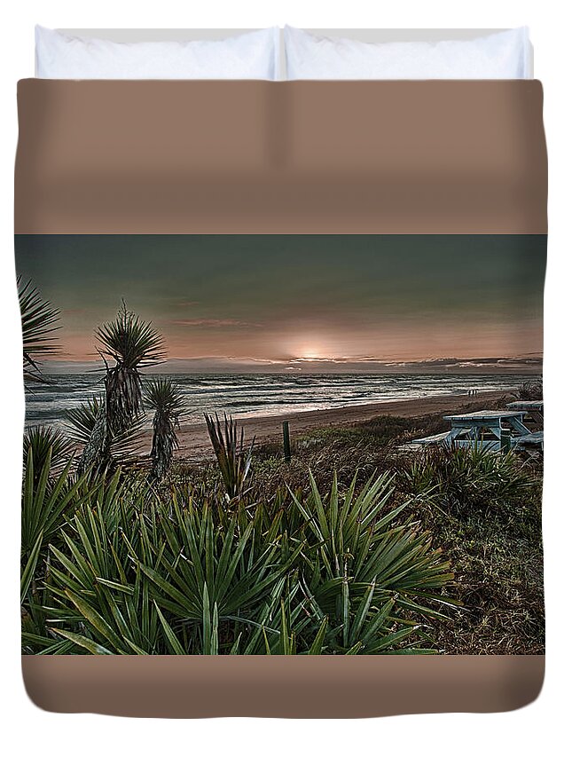 Sunrise Duvet Cover featuring the photograph Sunrise Picnic by Dillon Kalkhurst