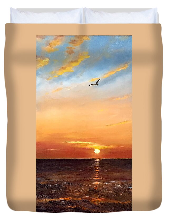  Duvet Cover featuring the painting Sunrise Sunset by Josef Kelly