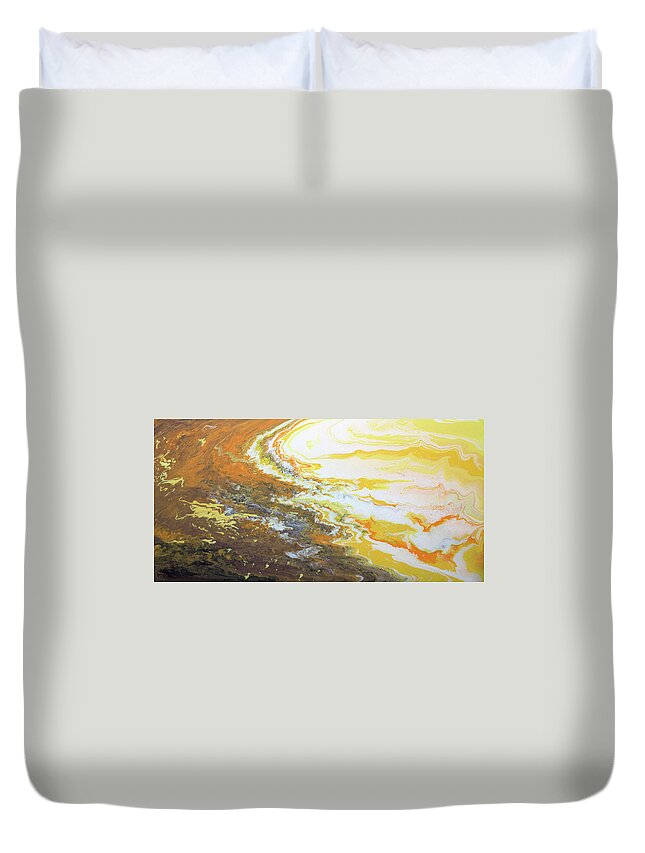 Pour Painting Duvet Cover featuring the painting Sunrise by William Love