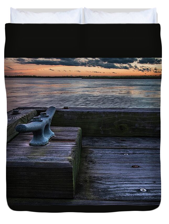 Sunset Duvet Cover featuring the photograph Sunset at Back Bay 6 by Larkin's Balcony Photography