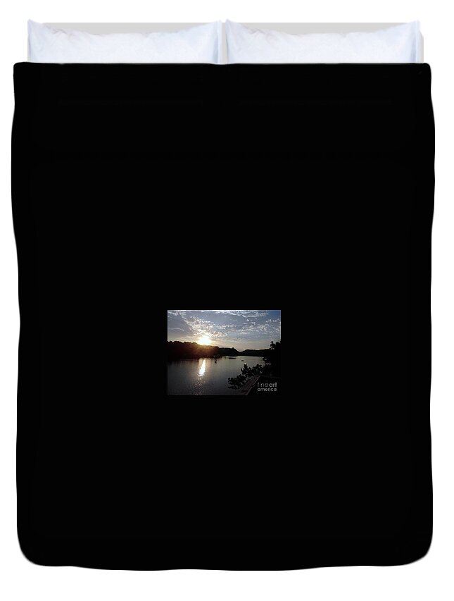 Sun Duvet Cover featuring the photograph Sunset at Occoquan by Jimmy Clark