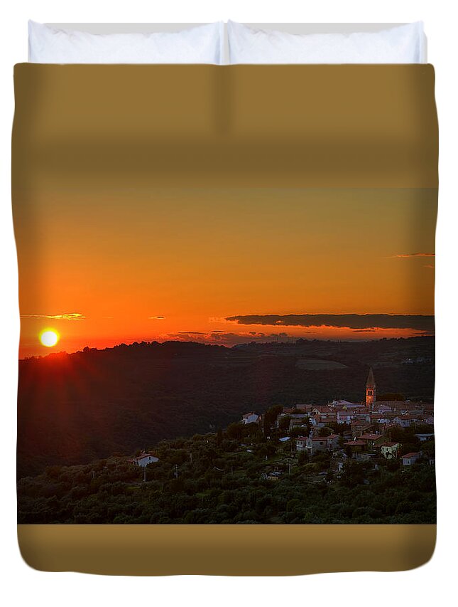 Padna Duvet Cover featuring the photograph Sunset at Padna by Robert Krajnc