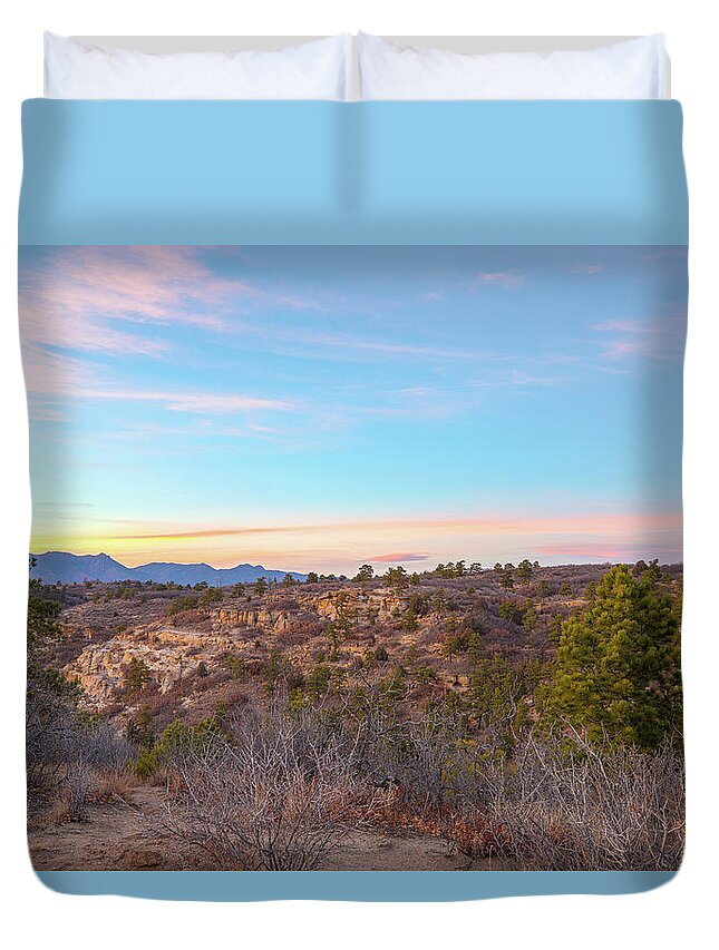 Photosbymch Duvet Cover featuring the photograph Sunset at Palmer Park by M C Hood