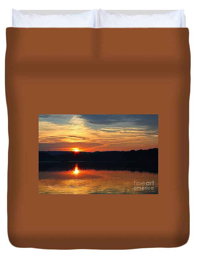 Landscape Duvet Cover featuring the photograph Sunset at Princess Point by Barbara McMahon