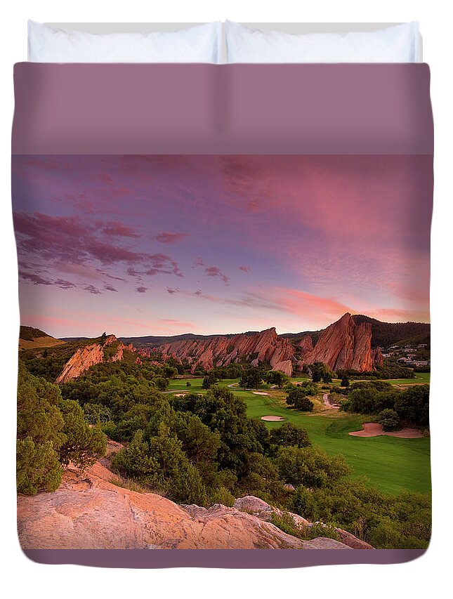 2016 Duvet Cover featuring the photograph Sunset at Roxborough State Park by Bridget Calip