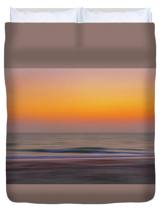 Sunset Duvet Cover featuring the photograph Sunset at the Beach by Robert Mitchell