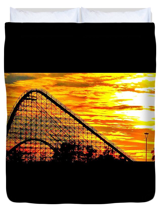 Sunset Duvet Cover featuring the photograph Sunset by Fun by Becky Kurth