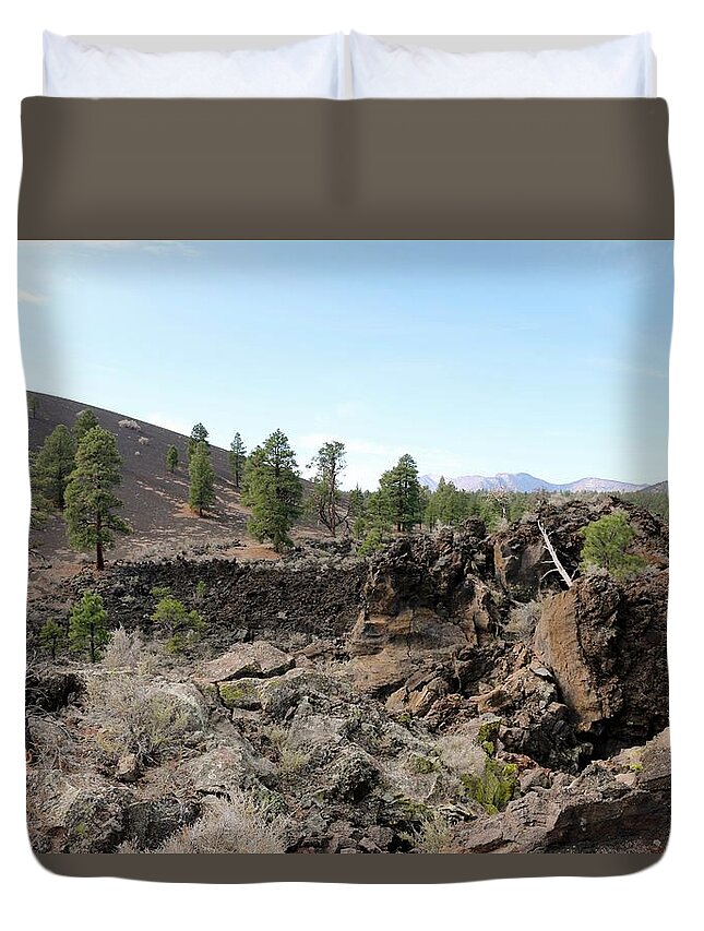 Sunset Crater National Monument Duvet Cover featuring the photograph Sunset Crater Volcano National Monument by Christy Pooschke