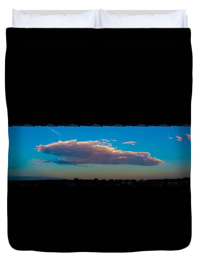 Cloud Duvet Cover featuring the photograph Sunset by Fabian Lobb