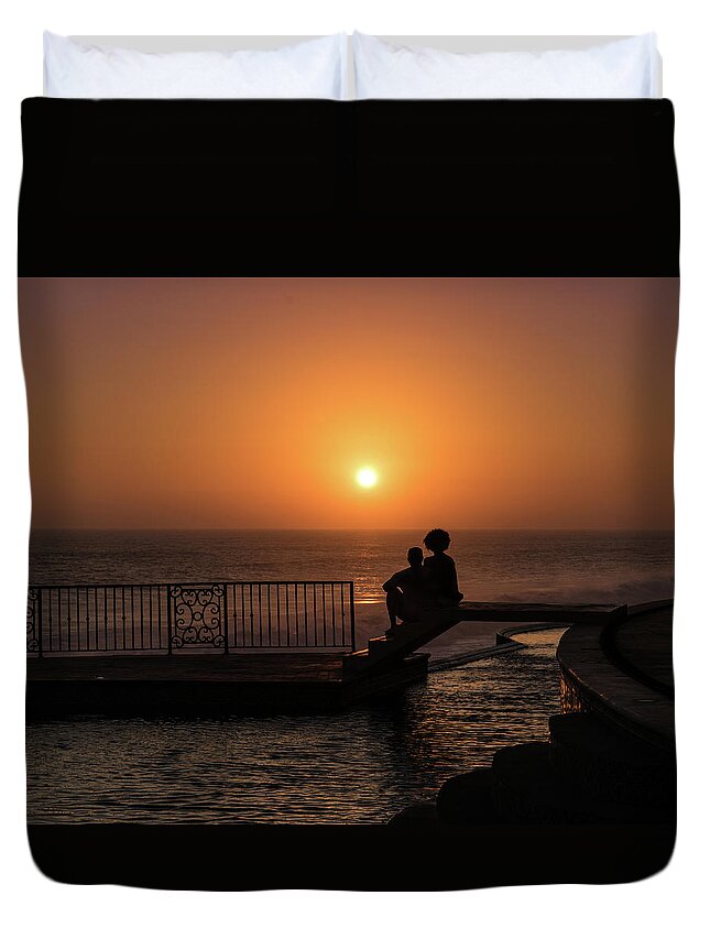 Ceritos Duvet Cover featuring the photograph Sunset in Cerritos by Art Atkins