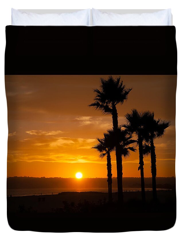 Coronado Duvet Cover featuring the photograph Sunset in Coronado San Diego by Roberta Kayne