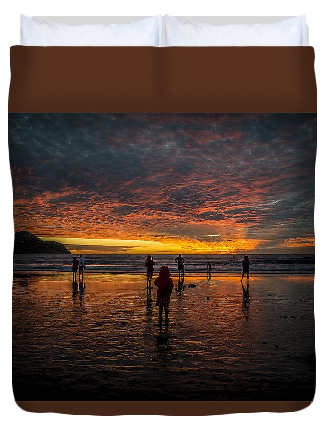 Mazatlan Duvet Cover featuring the photograph Sunset in Mazatlan, Mexico by Bill Cubitt