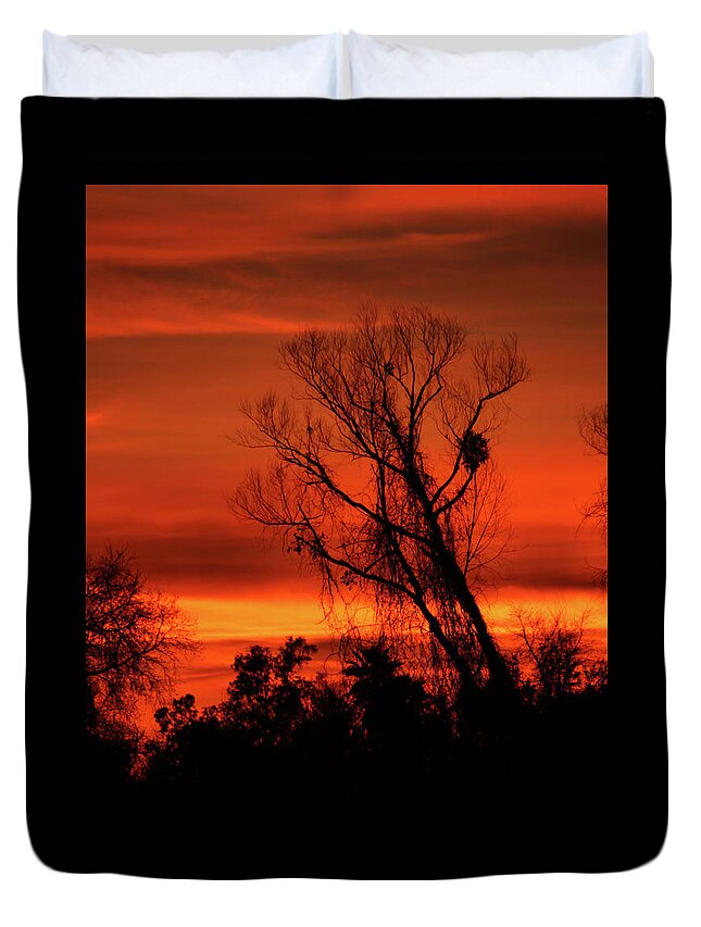 Photo Duvet Cover featuring the photograph Sunset in Sacramento by Pat Moore