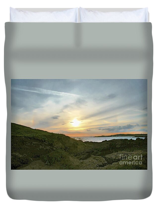 Elie Ness Duvet Cover featuring the photograph Sunset is close. by Elena Perelman