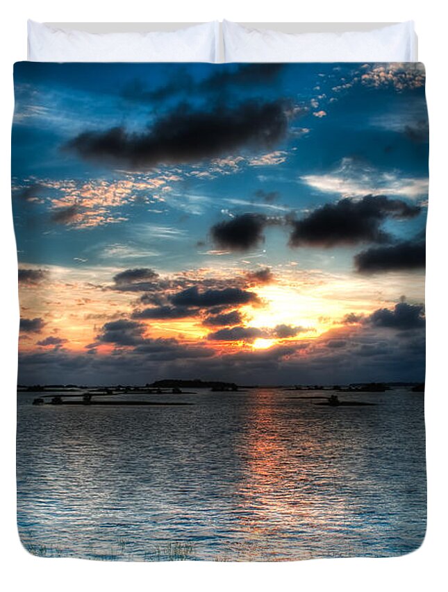 Lnadscape Duvet Cover featuring the photograph Sunset on Cedar Key by Richard Leighton