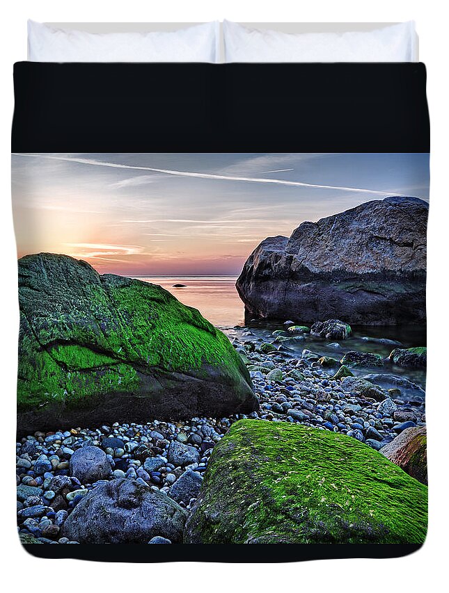 Sunset Duvet Cover featuring the photograph Sunset on the Beach at Horton Point by Rick Berk