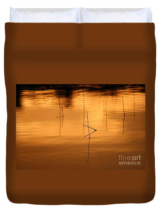 Sunset Duvet Cover featuring the photograph Sunset on the water by Deena Withycombe