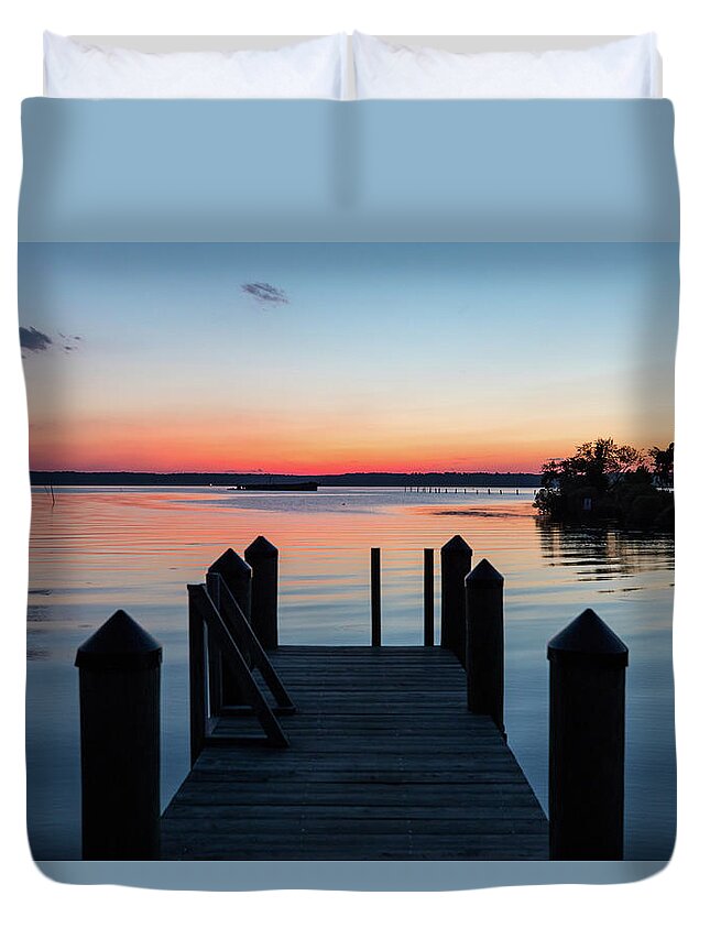 Photosbymch Duvet Cover featuring the photograph Sunset over Mallows Bay by M C Hood