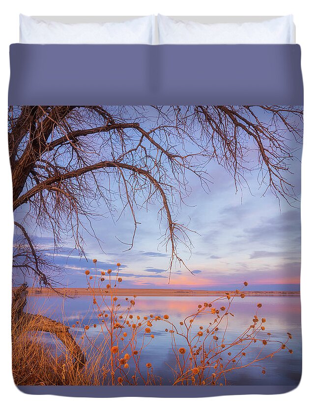 Sunset Duvet Cover featuring the photograph Sunset Overhang by Darren White