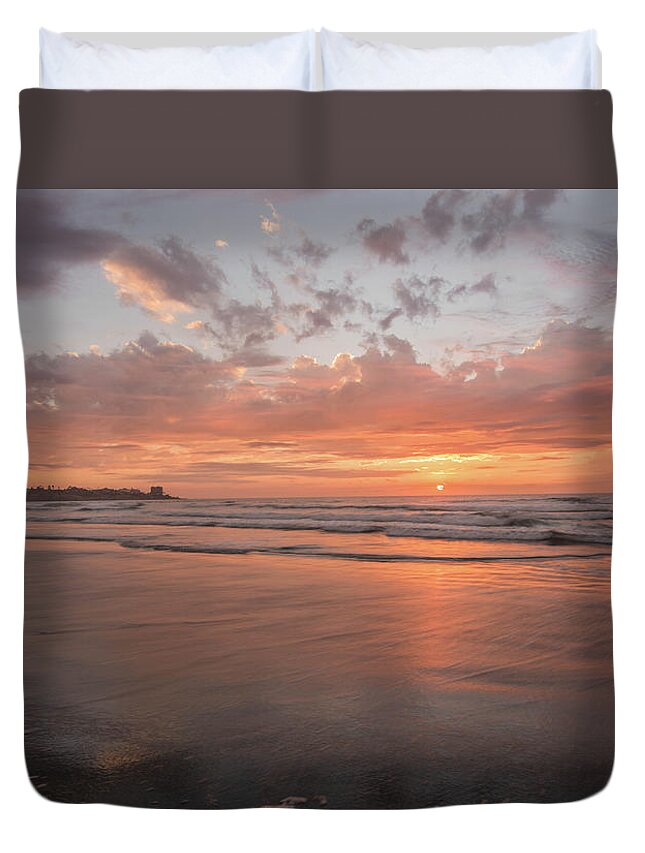 Lajolla Duvet Cover featuring the photograph Sunset Scripps Beach Pier Img 5 La Jolla San Diego Ca by Bruce Pritchett