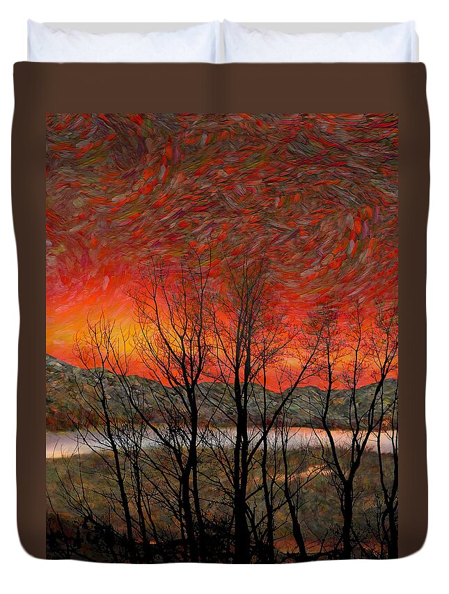 Sunset Duvet Cover featuring the photograph Sunset Soliloquy by Ed Hall