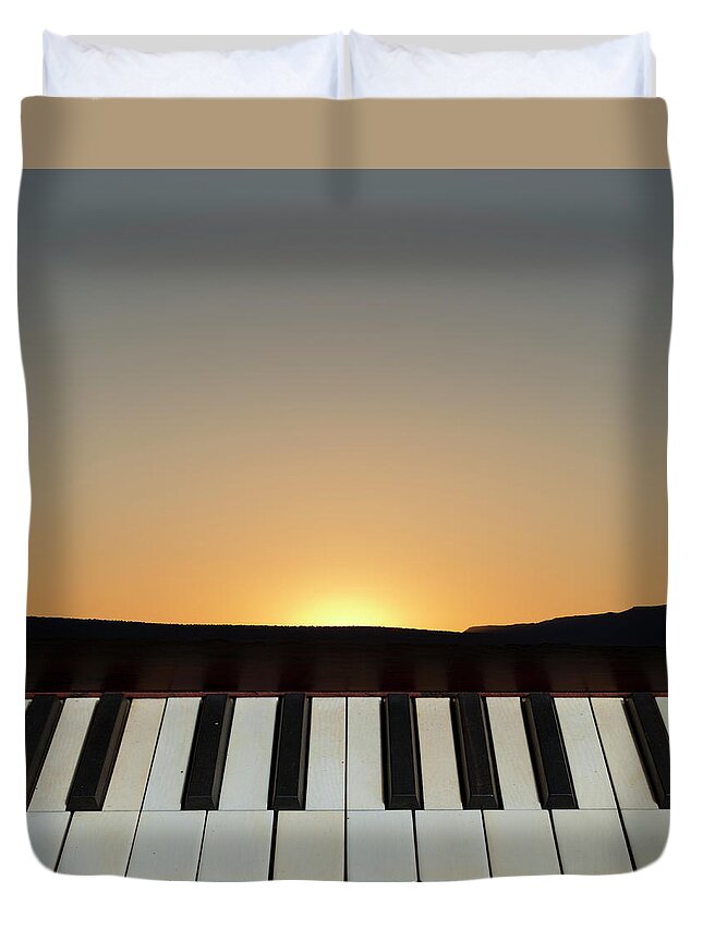 Sunset Duvet Cover featuring the photograph Sunset Sonata by David Gordon