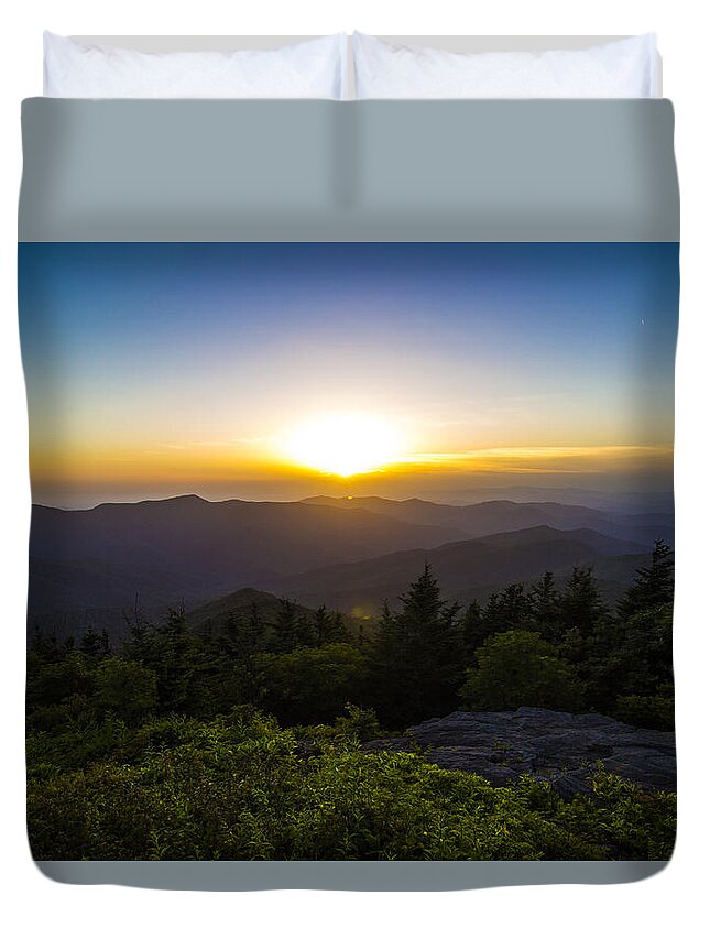North Carolina Duvet Cover featuring the photograph Sunset by Tyler Adams