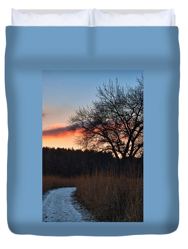 Madison Duvet Cover featuring the photograph Sunset - UW Arboretum - Madison - Wisconsin by Steven Ralser