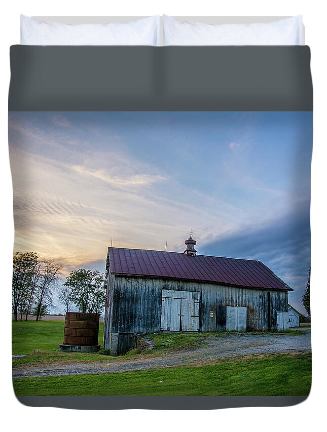 Old Duvet Cover featuring the photograph Sunset Years Barn by Randall Branham