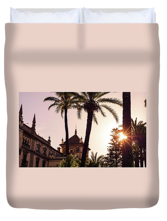 Sunset Duvet Cover featuring the photograph Sunsets of Seville by AM FineArtPrints