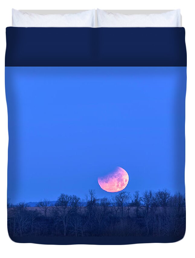 Super Moon Duvet Cover featuring the photograph Super Blue Blood Moon 0f 2018 by Angelo Marcialis