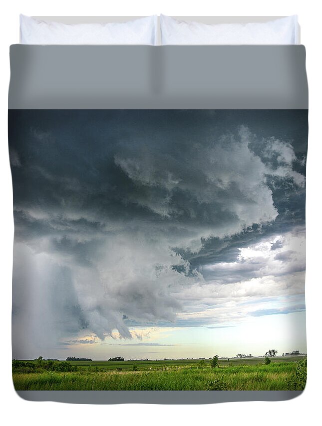 Minnesota Duvet Cover featuring the photograph Super Cell Over Otter Tail County by Alex Blondeau