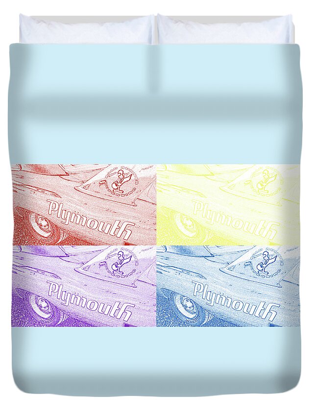 Superbird Duvet Cover featuring the drawing Superbird colors by Darrell Foster