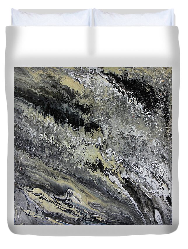 Textured Duvet Cover featuring the painting Surface 6 by Madeleine Arnett