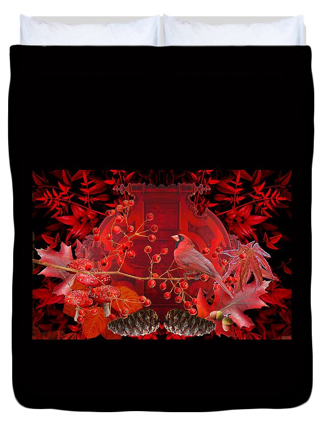 Surrealism Fall Duvet Cover featuring the photograph Surrealism of Nature Autumn Colors by Suzanne Powers