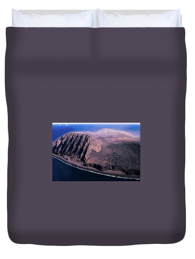 Iceland Duvet Cover featuring the photograph Surtsey in Iceland by Richard Goldman