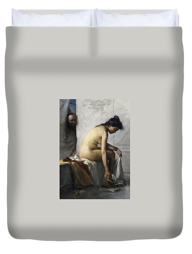Lovis Corinth Duvet Cover featuring the painting Susanna in the Bath by Lovis Corinth