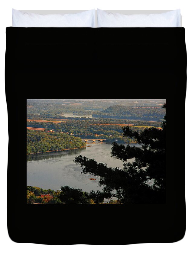 Susquehanna River Below Duvet Cover featuring the photograph Susquehanna River Below by Raymond Salani III