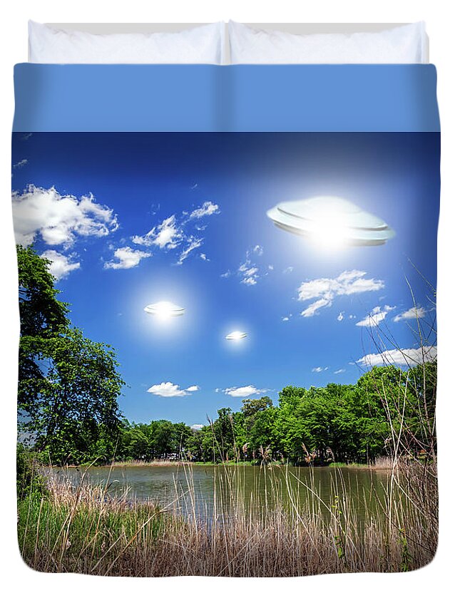 2d Duvet Cover featuring the photograph Swamp Gas by Brian Wallace