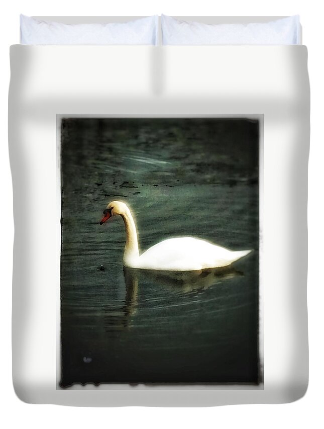 Swan Duvet Cover featuring the photograph Swan by Christine Paris
