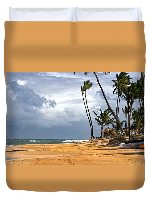 Palms Duvet Cover featuring the photograph Sway by Robert Och