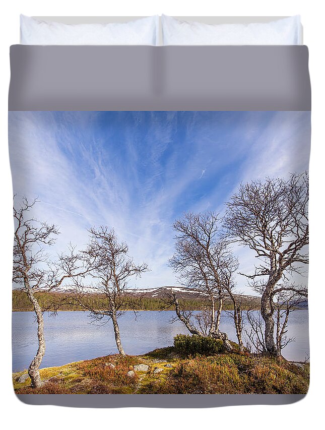 Sweden Duvet Cover featuring the photograph Swedish Mountains - Lake View by Stefan Mazzola