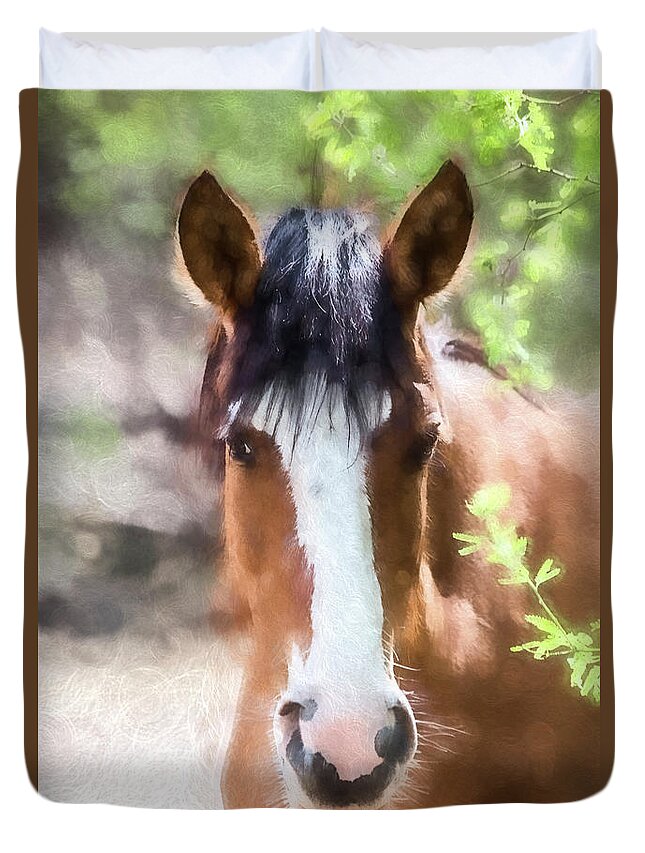 Horses Duvet Cover featuring the photograph Sweet Thing by Teresa Wilson